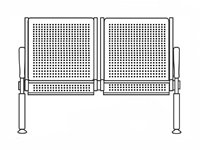 Кресло для залов ожидания Флайт 2П мод.МС0/1 2-х местная секция